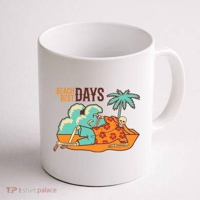 Best Beach Days Skeleton Summer Vibe Coffee Mug back