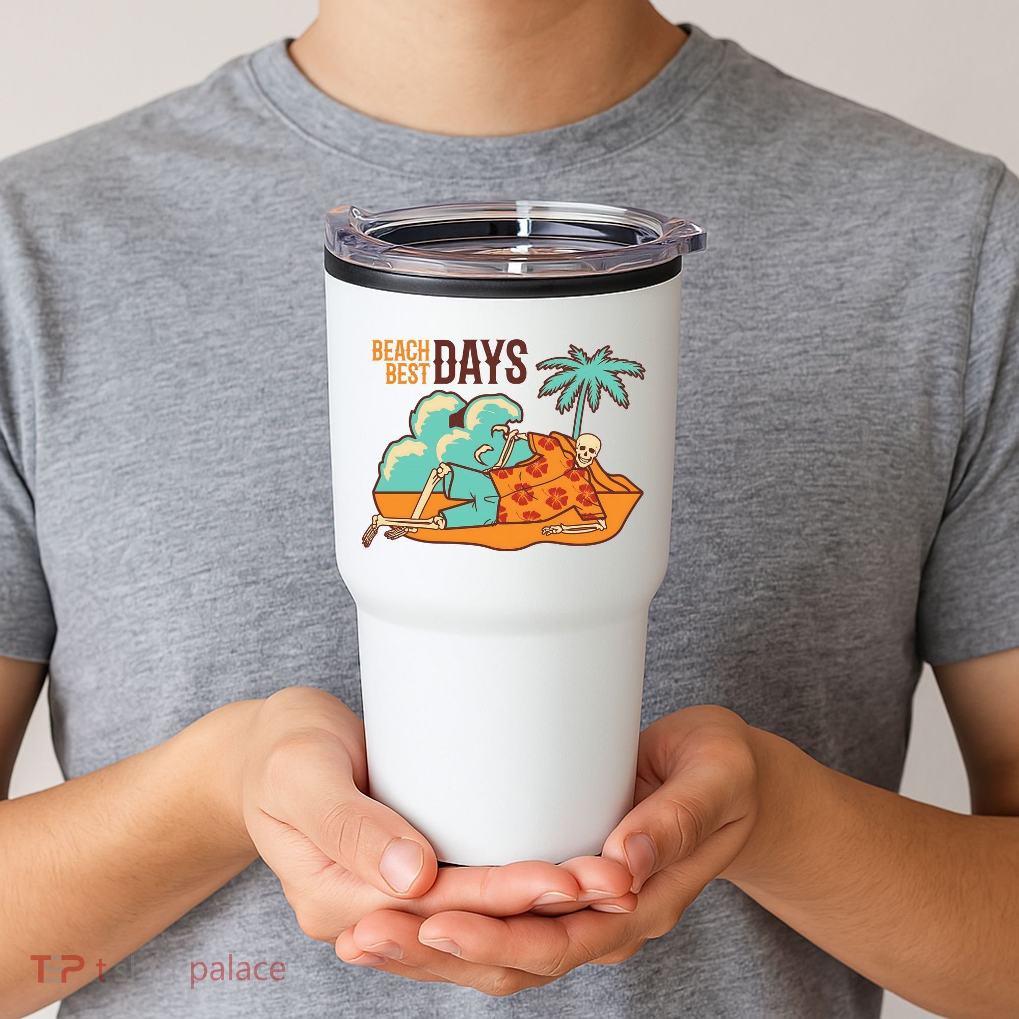 Best Beach Days Skeleton Summer Vibe Tumbler