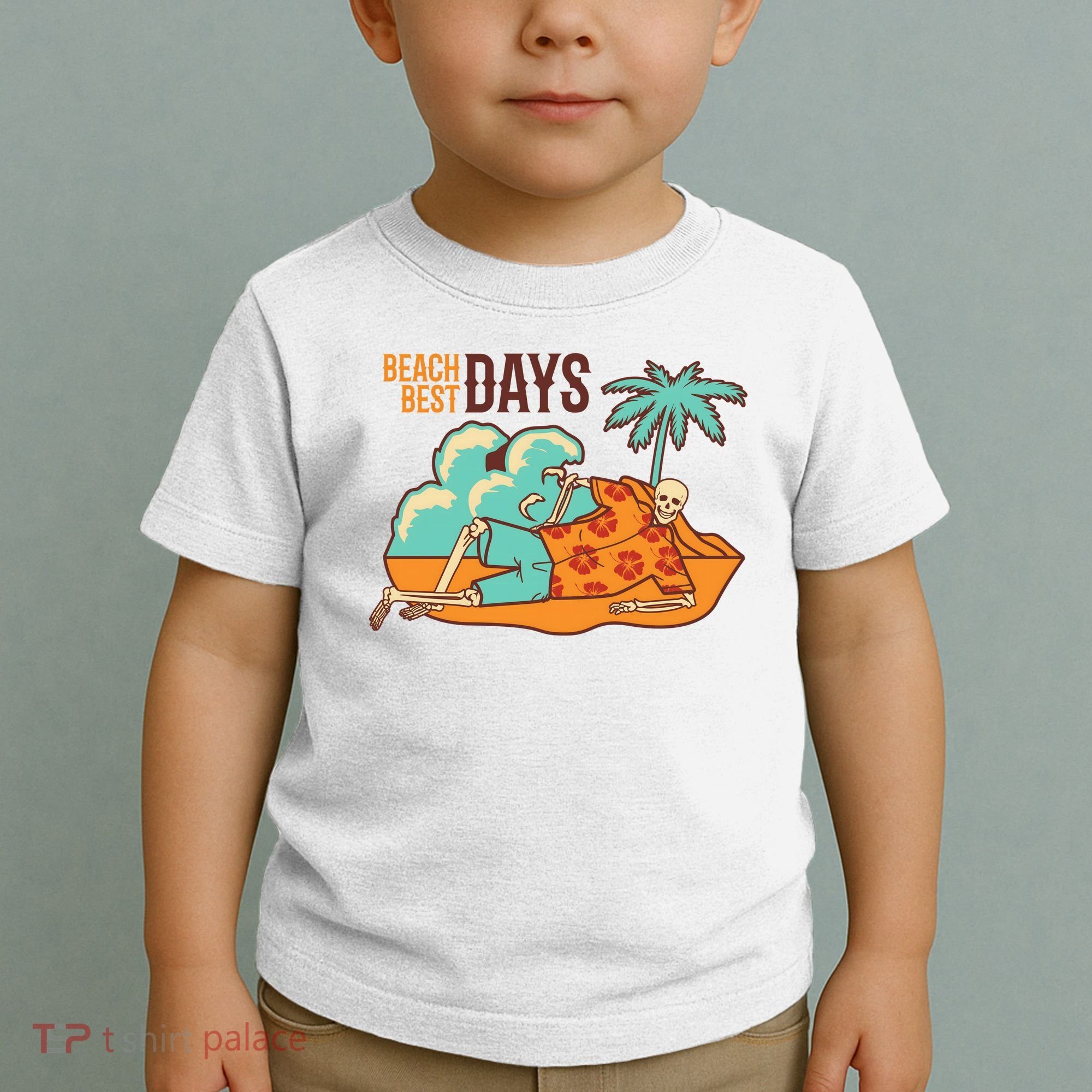 Best Beach Days Skeleton Summer Vibe Toddler T-Shirt