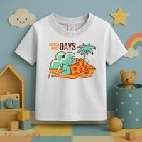 Best Beach Days Skeleton Summer Vibe Toddler T-Shirt thumb 3