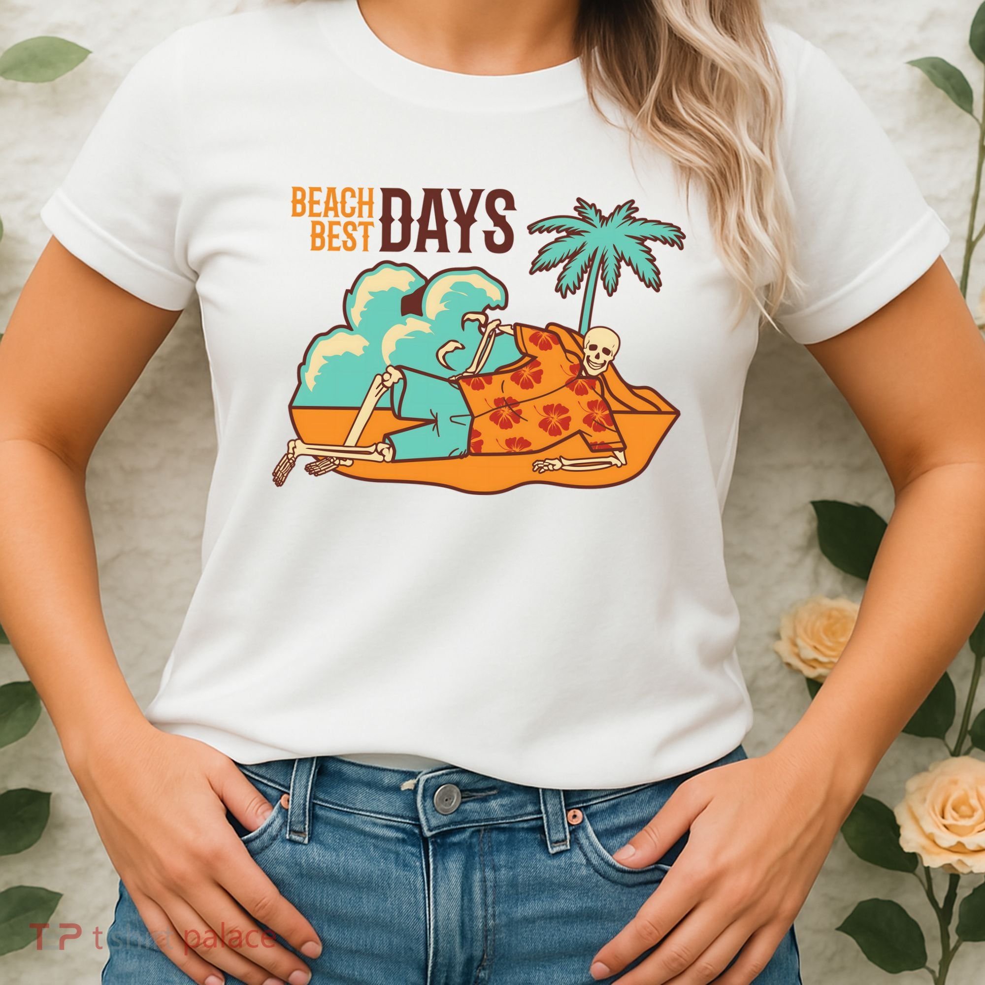 Best Beach Days Skeleton Summer Vibe Women's T-Shirt