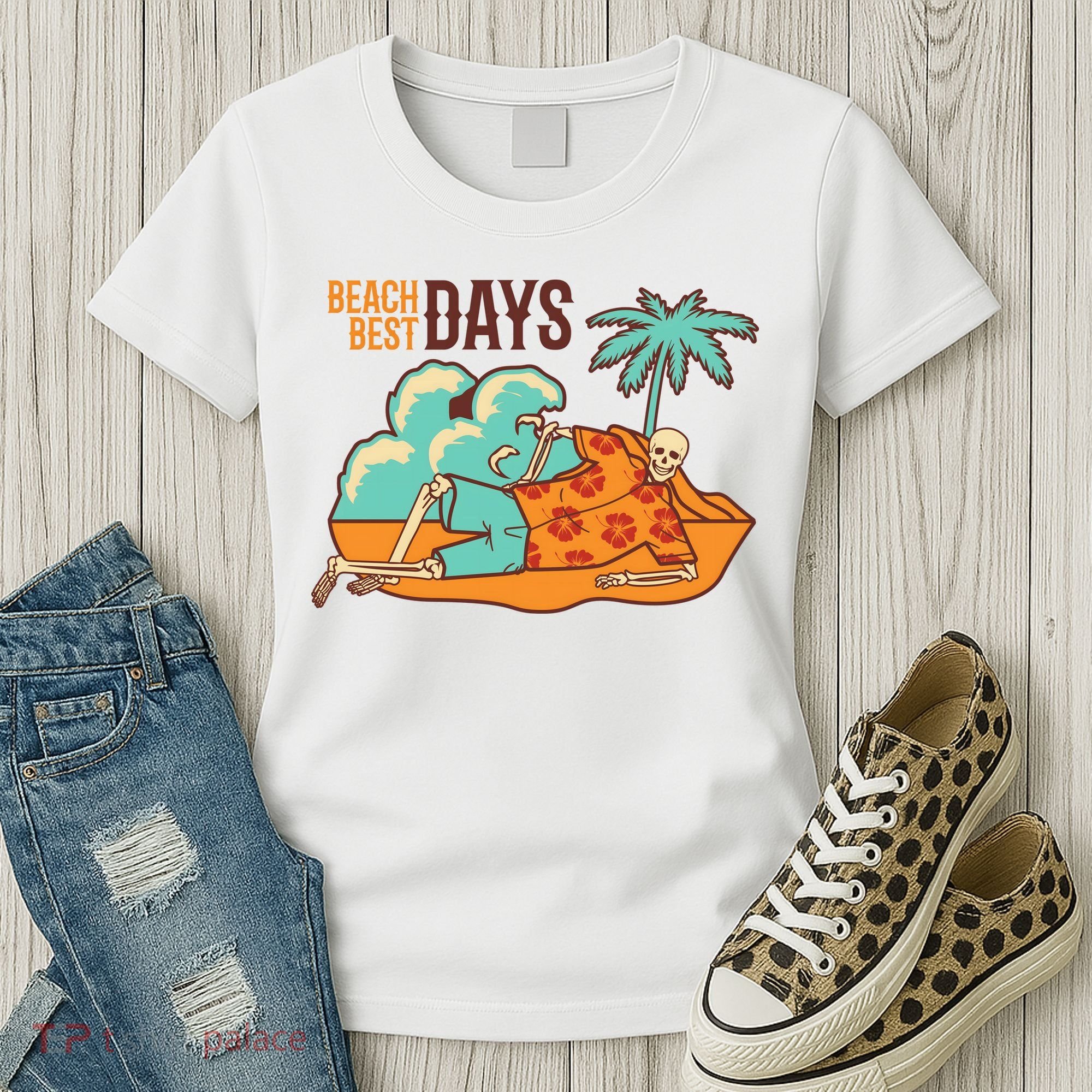 Best Beach Days Skeleton Summer Vibe Women's T-Shirt
