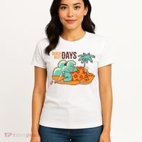 Best Beach Days Skeleton Summer Vibe Women's T-Shirt thumb 4