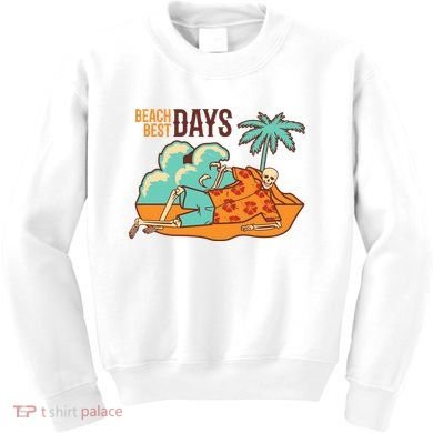 Best Beach Days Skeleton Summer Vibe Kids Sweatshirt