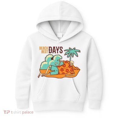Best Beach Days Skeleton Summer Vibe Kids Hoodie