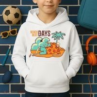 Best Beach Days Skeleton Summer Vibe Kids Hoodie thumb 2