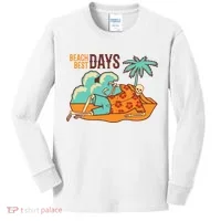Best Beach Days Skeleton Summer Vibe Kids Long Sleeve Shirt thumb 0