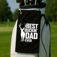 Best Buckin Dad Ever Gift Deer Hunting Father Best Dad Gift Golf Towel thumb 2