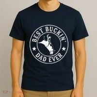 Best Buckin Dad Ever Cowboy Bull Riding Rodeo Funny T-Shirt thumb 3