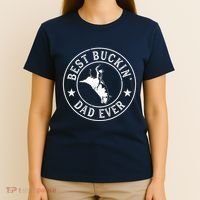 Best Buckin Dad Ever Cowboy Bull Riding Rodeo Funny T-Shirt thumb 4