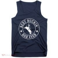 Best Buckin Dad Ever Cowboy Bull Riding Rodeo Funny Tank Top thumb 0