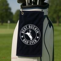 Best Buckin Dad Ever Cowboy Bull Riding Rodeo Funny Golf Towel thumb 2