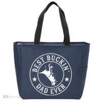 Best Buckin Dad Ever Cowboy Bull Riding Rodeo Funny Tote Bag thumb 0