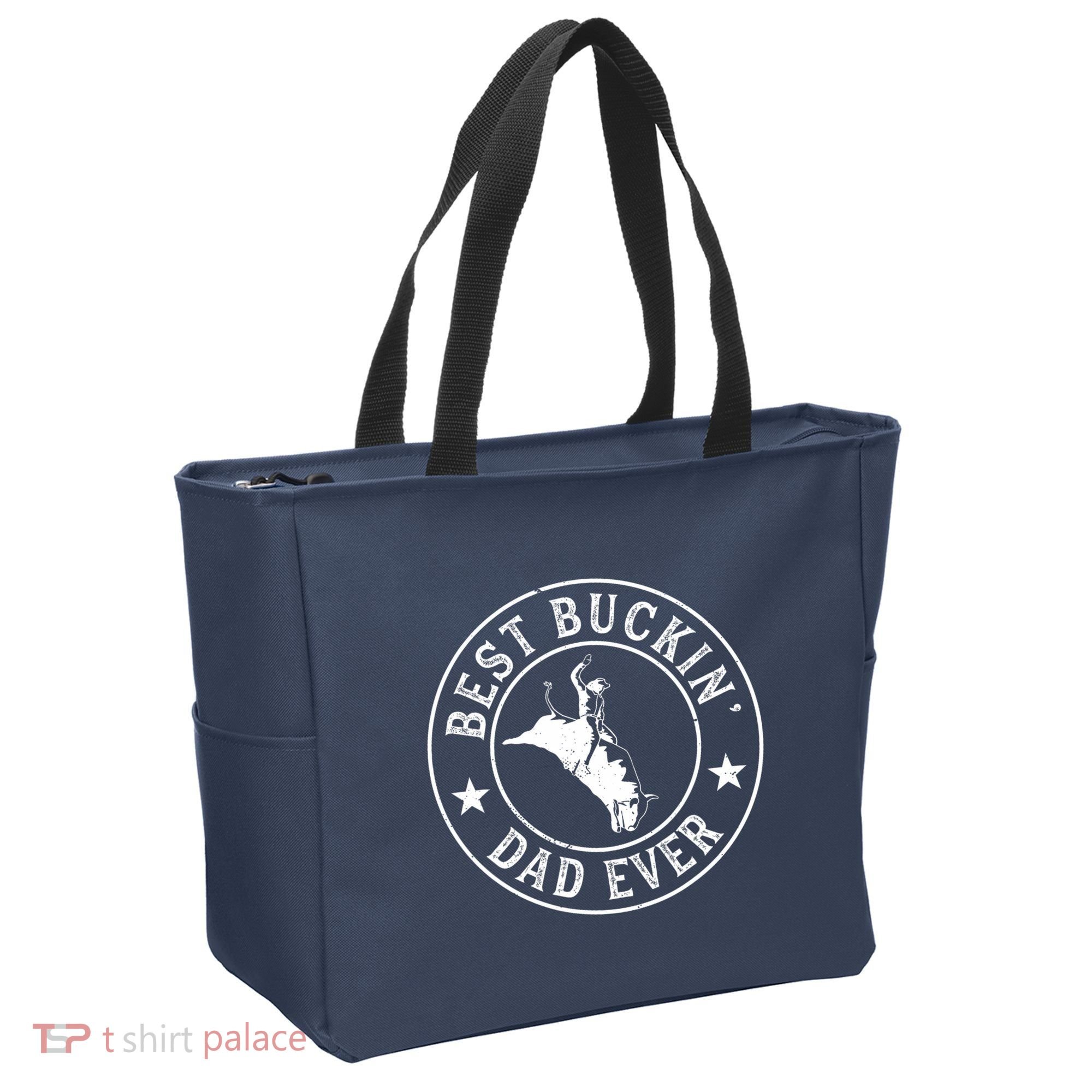 Best Buckin Dad Ever Cowboy Bull Riding Rodeo Funny Tote Bag