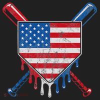 Baseball Bat Drip Ice Cream Patriotic American Flag Drip Women's Sweatshirt thumb 2
