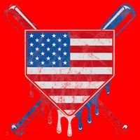 Baseball Bat Drip Ice Cream Patriotic American Flag Drip Santa Hat thumb 1