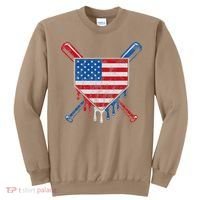 Baseball Bat Drip Ice Cream Patriotic American Flag Drip Sweatshirt thumb 0