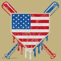 Baseball Bat Drip Ice Cream Patriotic American Flag Drip T-Shirt thumb 7