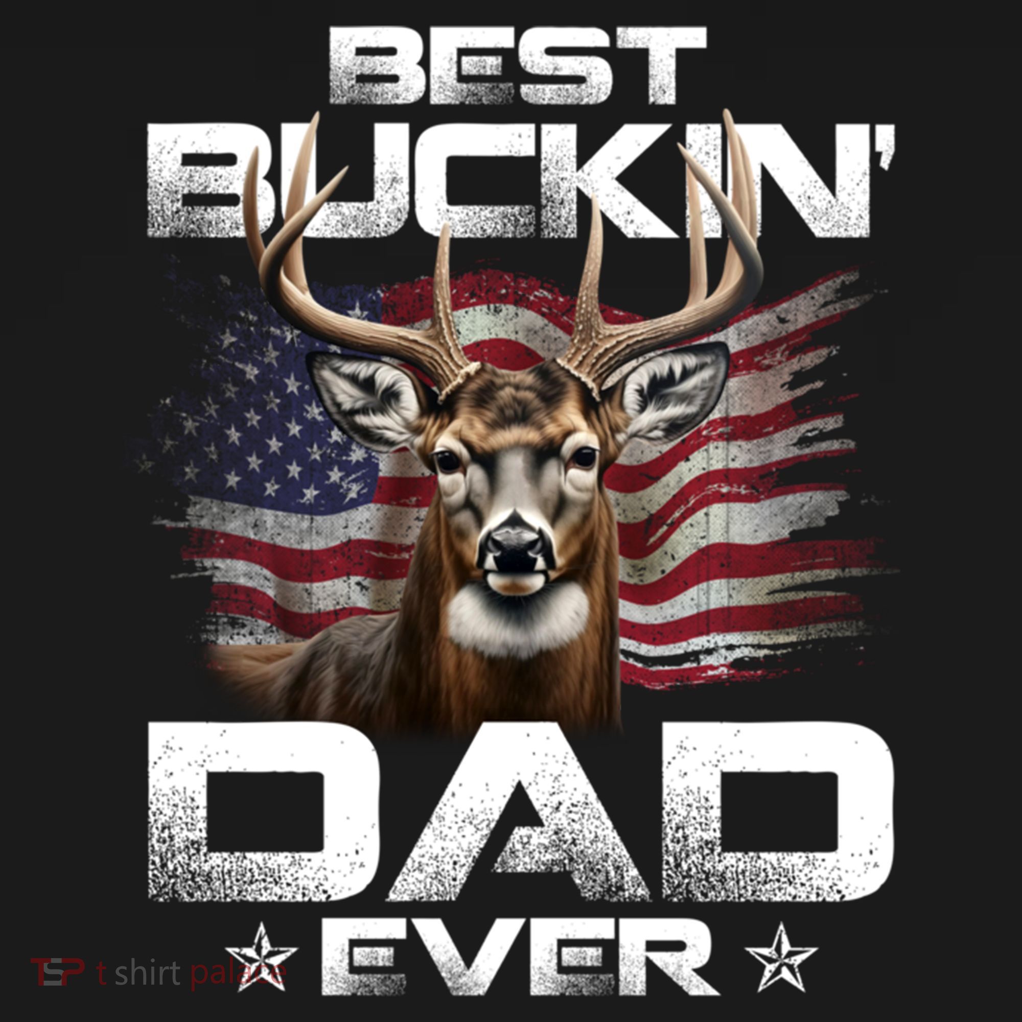 Best Buckin Dad Ever Usa Flag Deer Hunting FatherS Day Great Gift Ornament