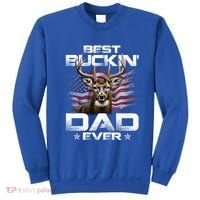 Best Buckin Dad Ever Usa Flag Deer Hunting FatherS Day Great Gift Sweatshirt thumb 0