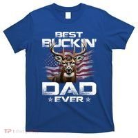 Best Buckin Dad Ever Usa Flag Deer Hunting FatherS Day Great Gift T-Shirt thumb 0