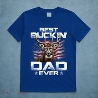 Best Buckin Dad Ever Usa Flag Deer Hunting FatherS Day Great Gift T-Shirt thumb 5