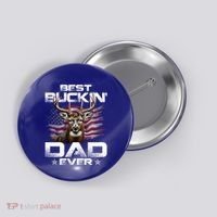 Best Buckin Dad Ever Usa Flag Deer Hunting FatherS Day Great Gift Button thumb 0