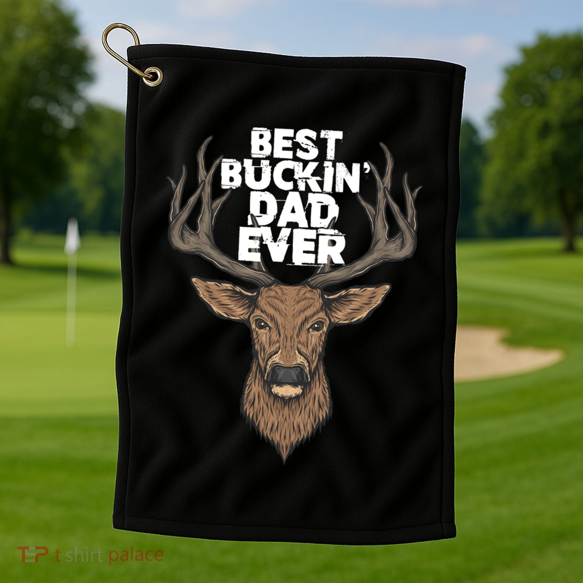 Best Buckin Dad Ever Buck And Deer Hunting FatherS Day Gift Golf Towel