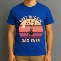 Best Buckin Dad Ever FatherS Day Deer Hunters Hunting Cool Gift T-Shirt thumb 3