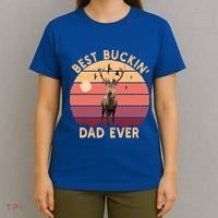 Best Buckin Dad Ever FatherS Day Deer Hunters Hunting Cool Gift T-Shirt thumb 4