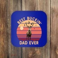 Best Buckin Dad Ever FatherS Day Deer Hunters Hunting Cool Gift Coaster thumb 0