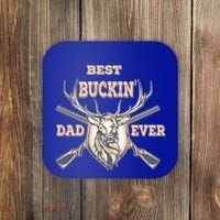 Best Buckin Dad Ever Funny Hunting Father Gift Coaster thumb 0