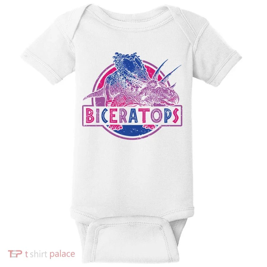 Biceratops Bisexual Dinosaur Lgbt Pride Funny Gift Baby Bodysuit