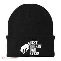 Best Buckin Dad Ever Funny For Horse Lovers Funny Gift Beanie thumb 0