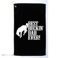 Best Buckin Dad Ever Funny For Horse Lovers Funny Gift Golf Towel thumb 0