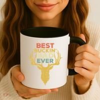 Best Buckin Dad Ever Funny Gift Deer Hunters Gift Coffee Mug thumb 3