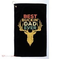 Best Buckin Dad Ever Funny Gift Deer Hunters Gift Golf Towel thumb 0