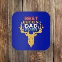 Best Buckin Dad Ever Funny Gift Deer Hunters Gift Coaster thumb 0