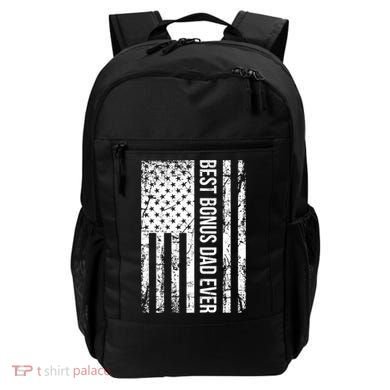 Best Bonus Dad Ever For Stepdad American Flag Dad Funny Gift Backpack