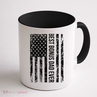 Best Bonus Dad Ever For Stepdad American Flag Dad Funny Gift Coffee Mug thumb 1
