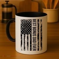 Best Bonus Dad Ever For Stepdad American Flag Dad Funny Gift Coffee Mug thumb 4