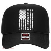Best Bonus Dad Ever For Stepdad American Flag Dad Funny Gift Hat thumb 0