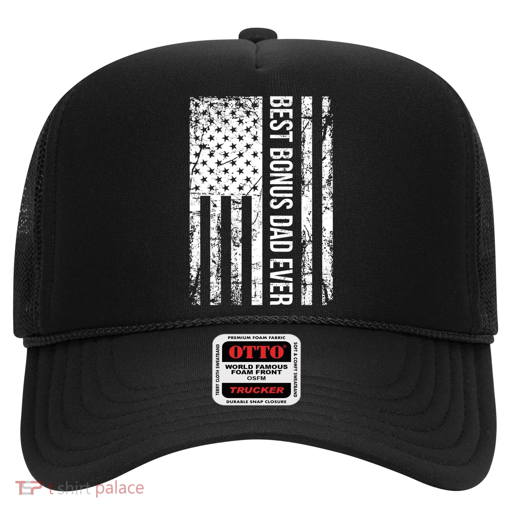 Best Bonus Dad Ever For Stepdad American Flag Dad Funny Gift Hat