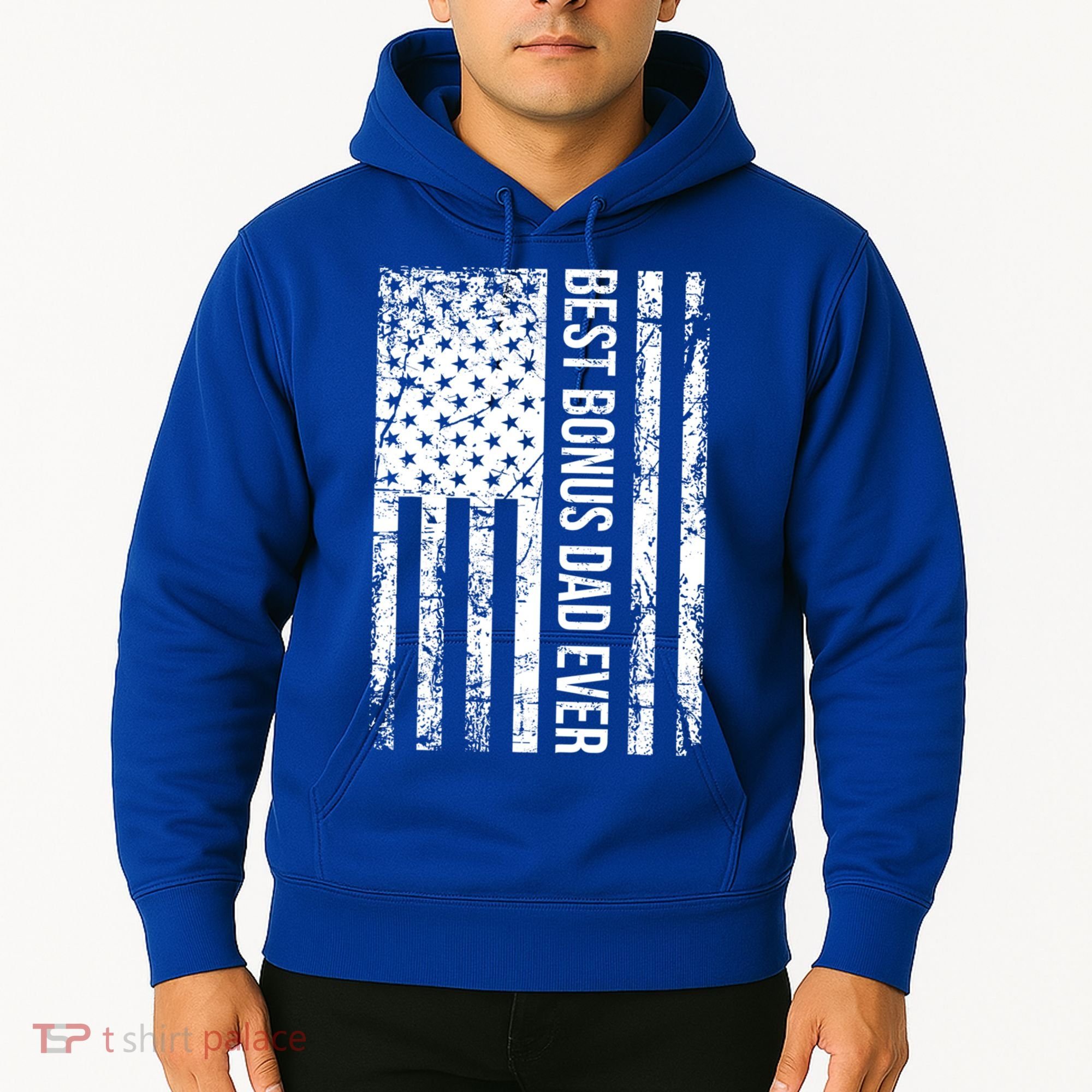 Best Bonus Dad Ever For Stepdad American Flag Dad Funny Gift Hoodie