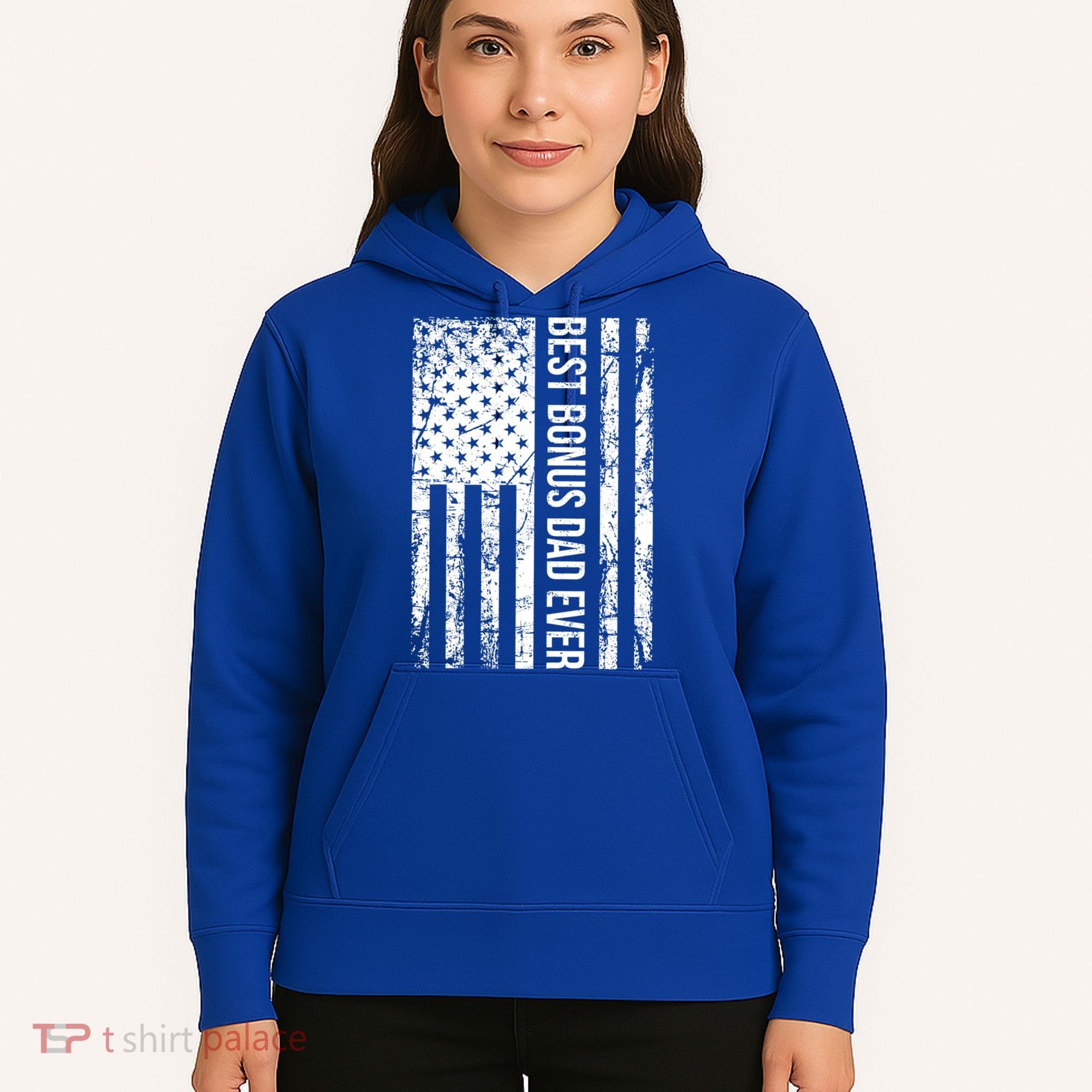 Best Bonus Dad Ever For Stepdad American Flag Dad Funny Gift Hoodie