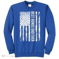 Best Bonus Dad Ever For Stepdad American Flag Dad Funny Gift Sweatshirt thumb 0