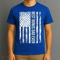 Best Bonus Dad Ever For Stepdad American Flag Dad Funny Gift T-Shirt thumb 3