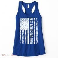 Best Bonus Dad Ever For Stepdad American Flag Dad Funny Gift Women's Tank Top thumb 0