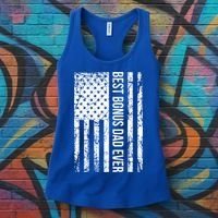 Best Bonus Dad Ever For Stepdad American Flag Dad Funny Gift Women's Tank Top thumb 3