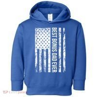 Best Bonus Dad Ever For Stepdad American Flag Dad Funny Gift Toddler Hoodie thumb 0
